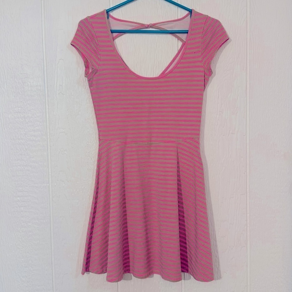 American eagle pink striped summer dress small